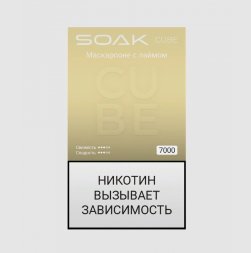 Электронная сигарета Soak Cube Black  Mascarpone Lime (Маскарпоне с Лаймом) 7000 (M)