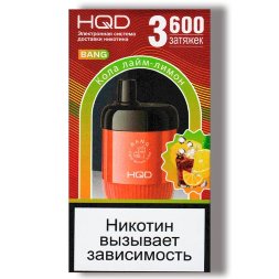 Электронная сигарета HQD BANG Кола лайм лимон (3600 затяжек) ОРИГ