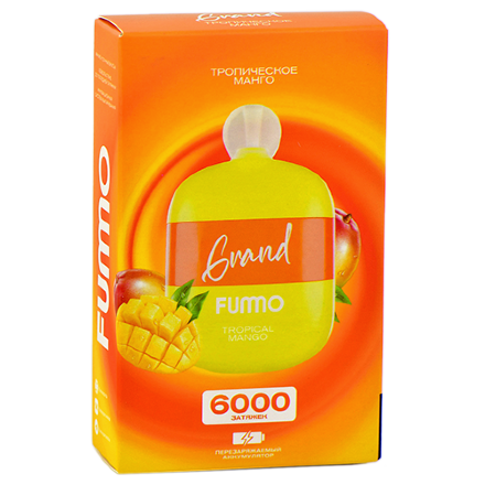Купить Электронная сигарета Fummo Grand 6000 тяг Тропическое манго