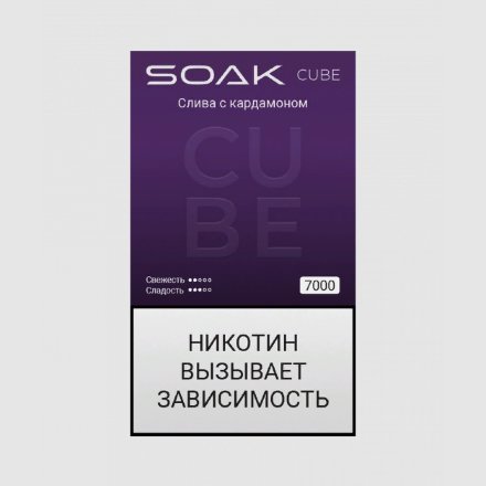 Купить Электронная сигарета Soak Cube Black Plum Cardamon (Слива с Кардамоном) 7000 (M)