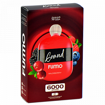 Купить Электронная сигарета Fummo Grand 6000 тяг Дикая Ягода