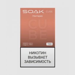 Электронная сигарета Soak Cube Black Nectarine (Нектарин) 7000 (M)