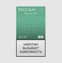 Электронная сигарета Soak Cube Black Pepper Mint (Перечная Мята) 7000 (M)
