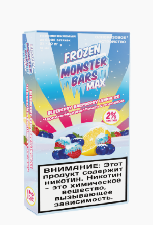 Купить Monster bars Blueberry Raspberry Lemon Ice 6000 puffs (M)