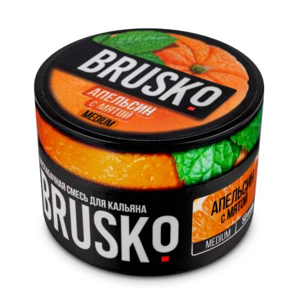 Купить Бестабачная смесь для кальяна Brusko - апельсин с мятой 50 гр.