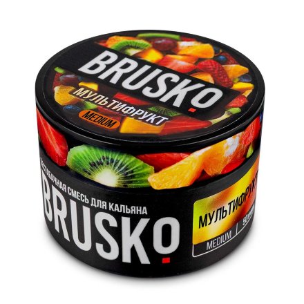 Купить Бестабачная смесь для кальяна Brusko - мультифрукт 50 гр.