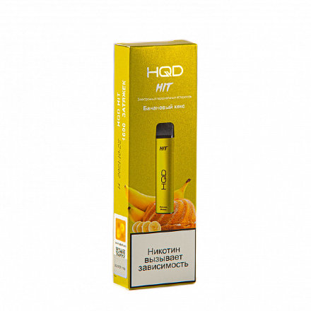 Купить Электронная сигарета HQD Hit Банановый кекс ОРИГ 1600 тяг