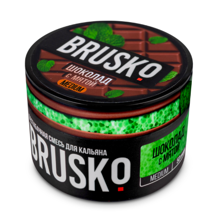 Купить Бестабачная смесь для кальяна Brusko - шоколад с мятой 50 гр.