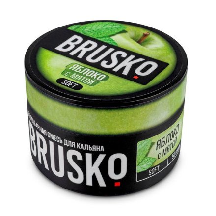 Купить Бестабачная смесь для кальяна Brusko - яблоко с мятой 50 гр.
